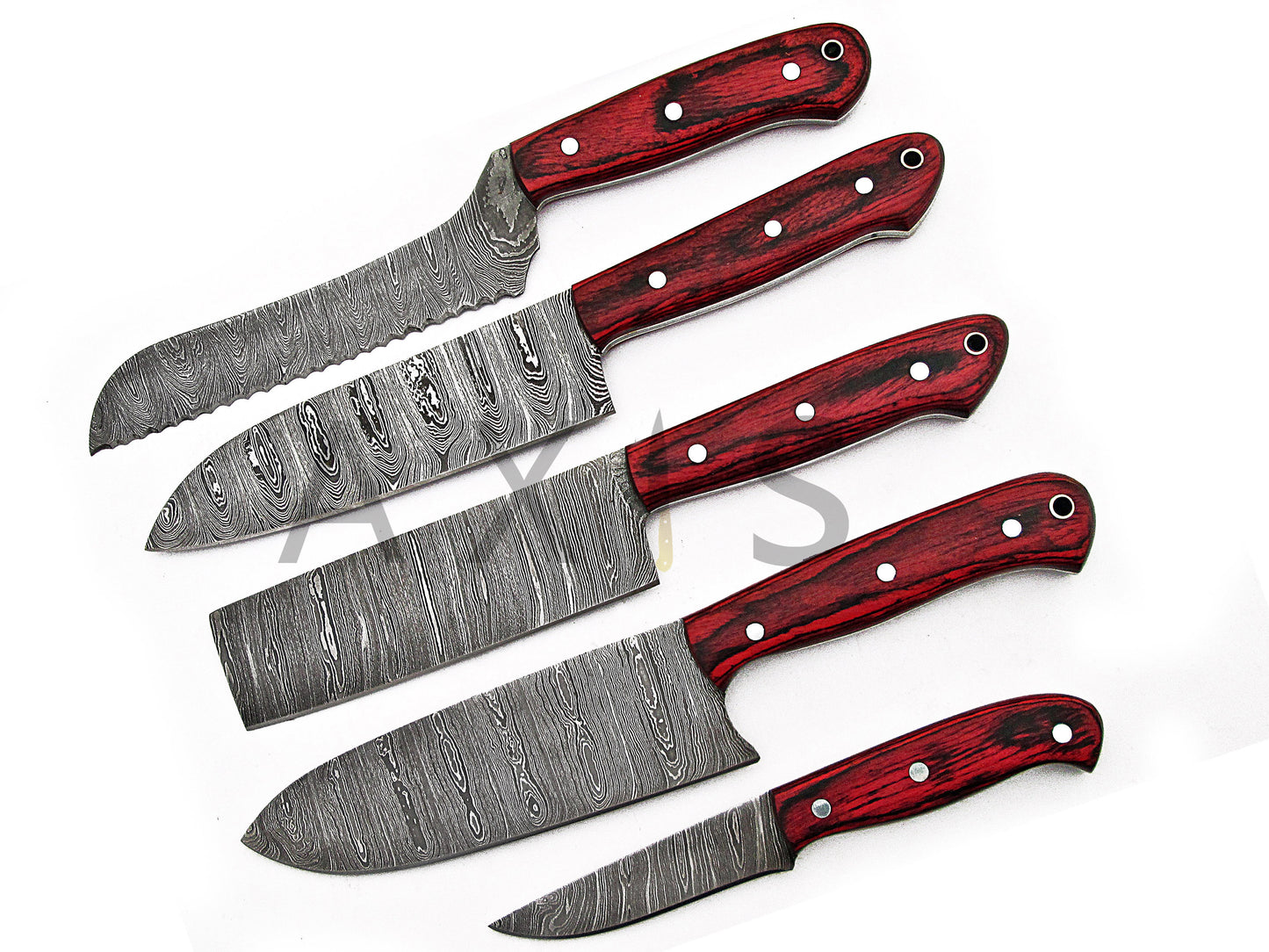 Damascus Steel Chef Knife, Damascus Knife Set, Kitchen Knife, Handmade Knife, Hand Forged Knife, Christmas Gift, Chef Gift, Butcher Knife