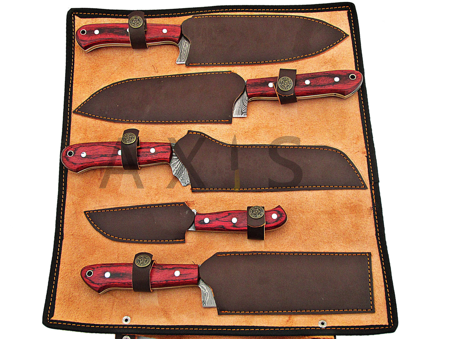 Damascus Steel Chef Knife, Damascus Knife Set, Kitchen Knife, Handmade Knife, Hand Forged Knife, Christmas Gift, Chef Gift, Butcher Knife