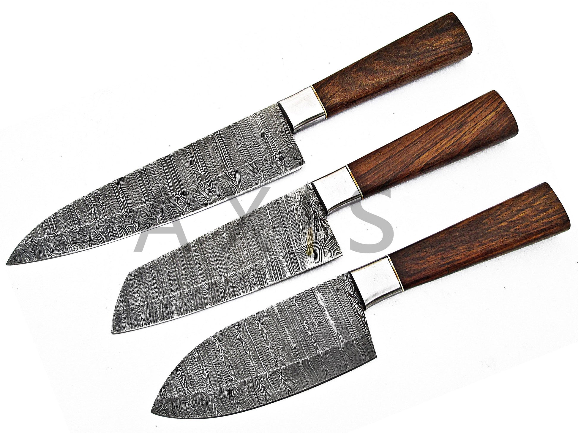 Damascus Kitchen Knife Set, Cheff Knife, Pairing Knife, Hand-forged Ca –  Titan International K.