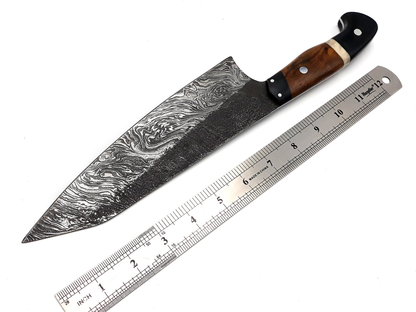 Damascus Steel, Chef Knife, Kitchen Knife, Handmade Knife, Christmas Gift, Father's Day Gift, Anniversary Gift, Butcher Knife